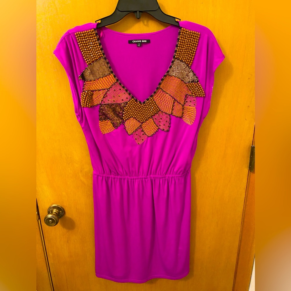 Beaded Gianni Bini Purple Dress. Size S.